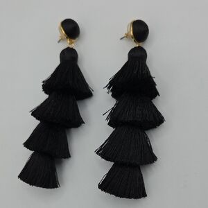 5 FOR $25! BaubleBar Elegant Black Tassel Earrings